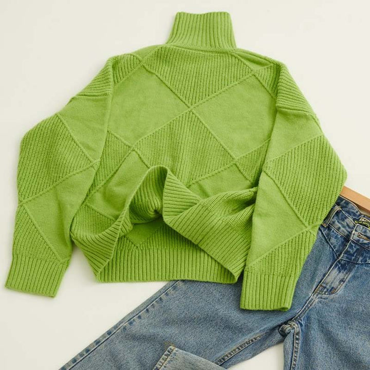 Kylie | Textured Knit Turtleneck Sweater