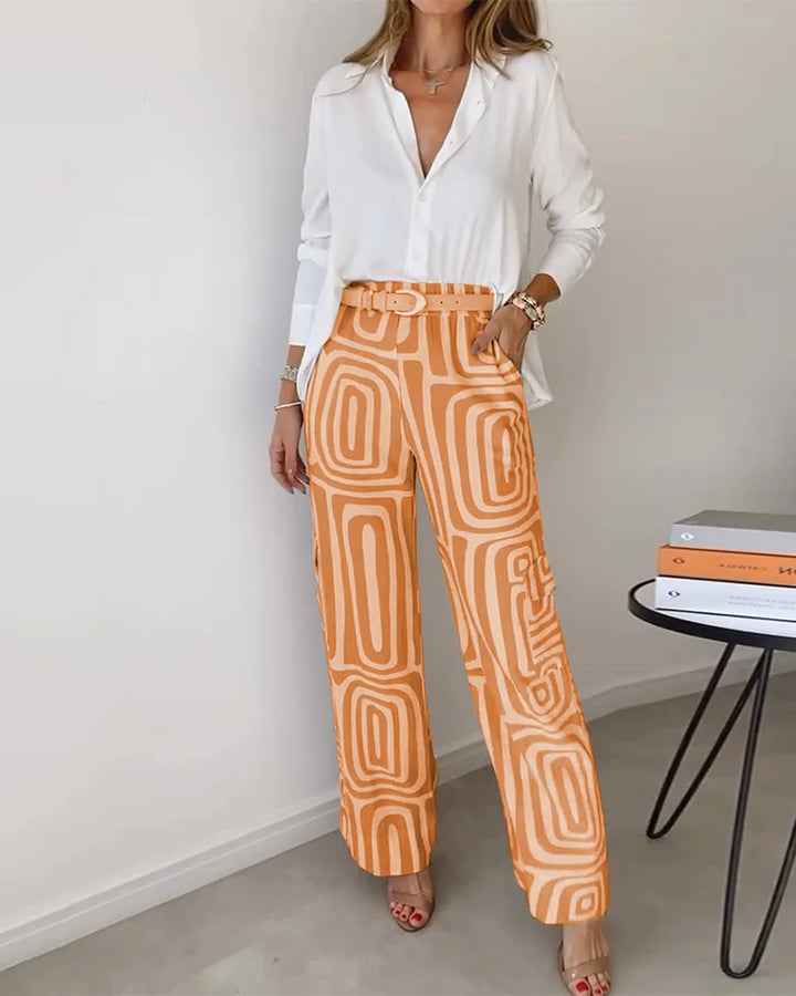 Liora | Printed Wide-Leg Two-Piece Summer Set for Women