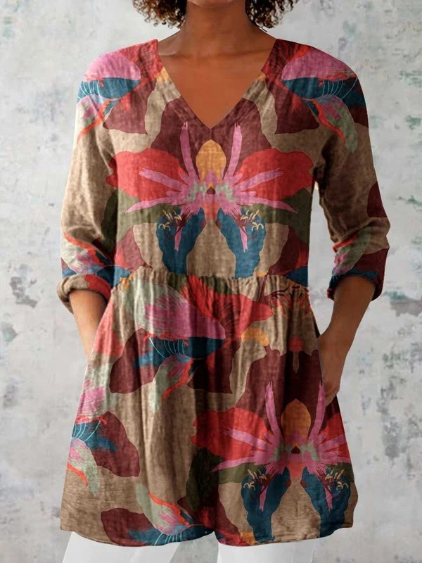 Alina | Lange Blouse met een opvallend patroon