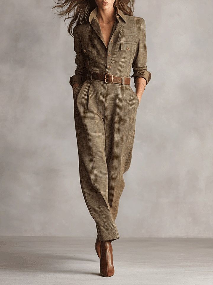 Célia | Brown Overall with Refined Details