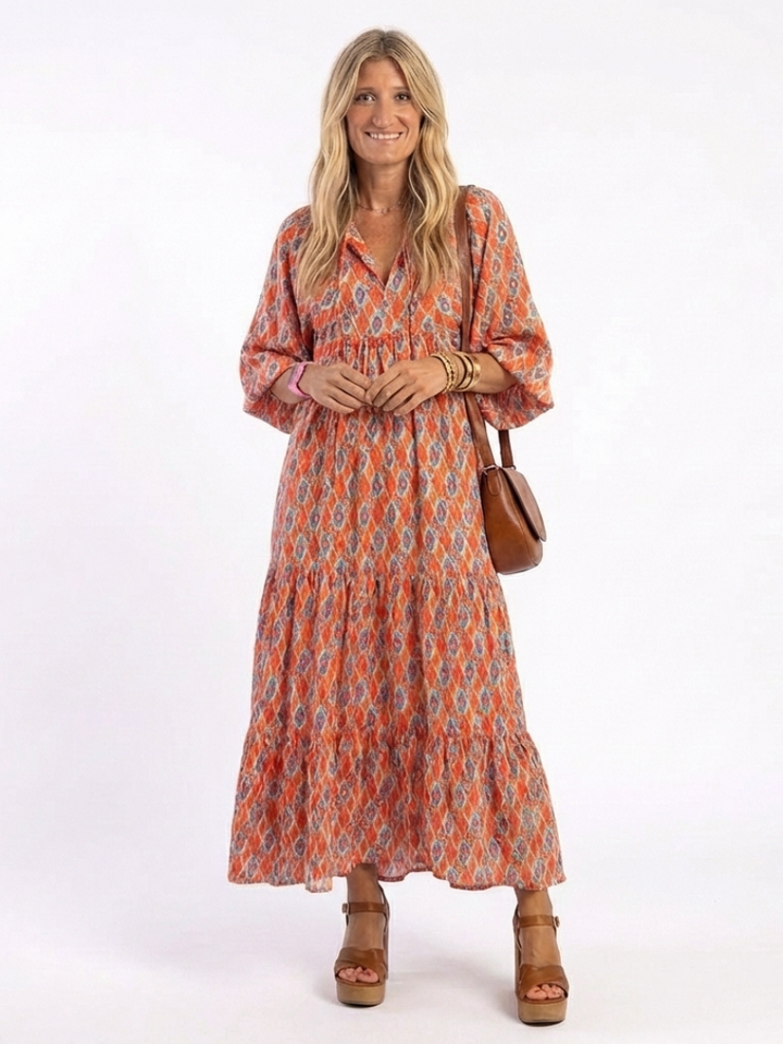 Adeline™ | Midi-jurk met geometrische print