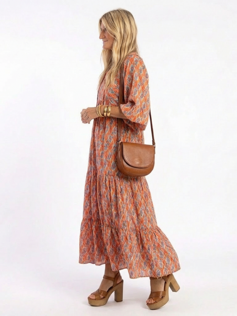 Adeline™ | Midi-jurk met geometrische print