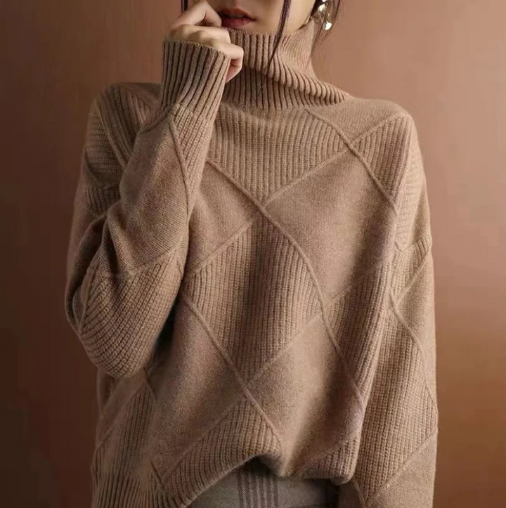 Kylie | Textured Knit Turtleneck Sweater