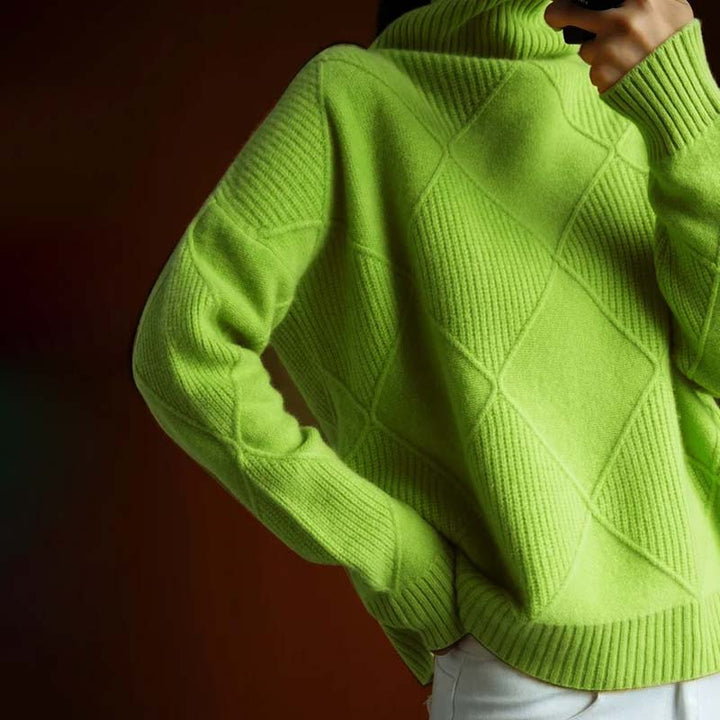 Kylie | Textured Knit Turtleneck Sweater