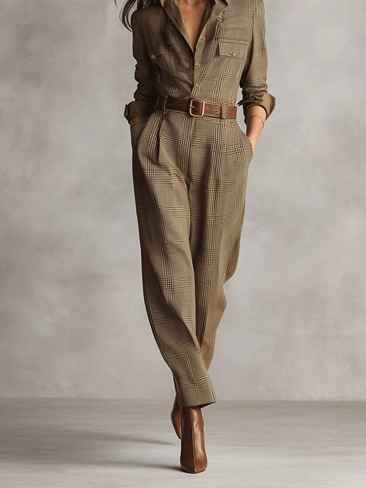 Célia | Brown Overall with Refined Details