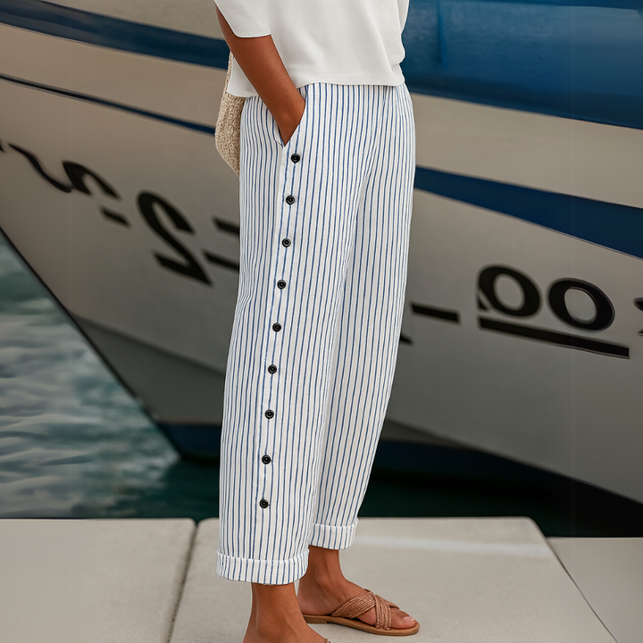 Sharon | Striped Loose Fit Wide-Leg Pants for Women | Summer