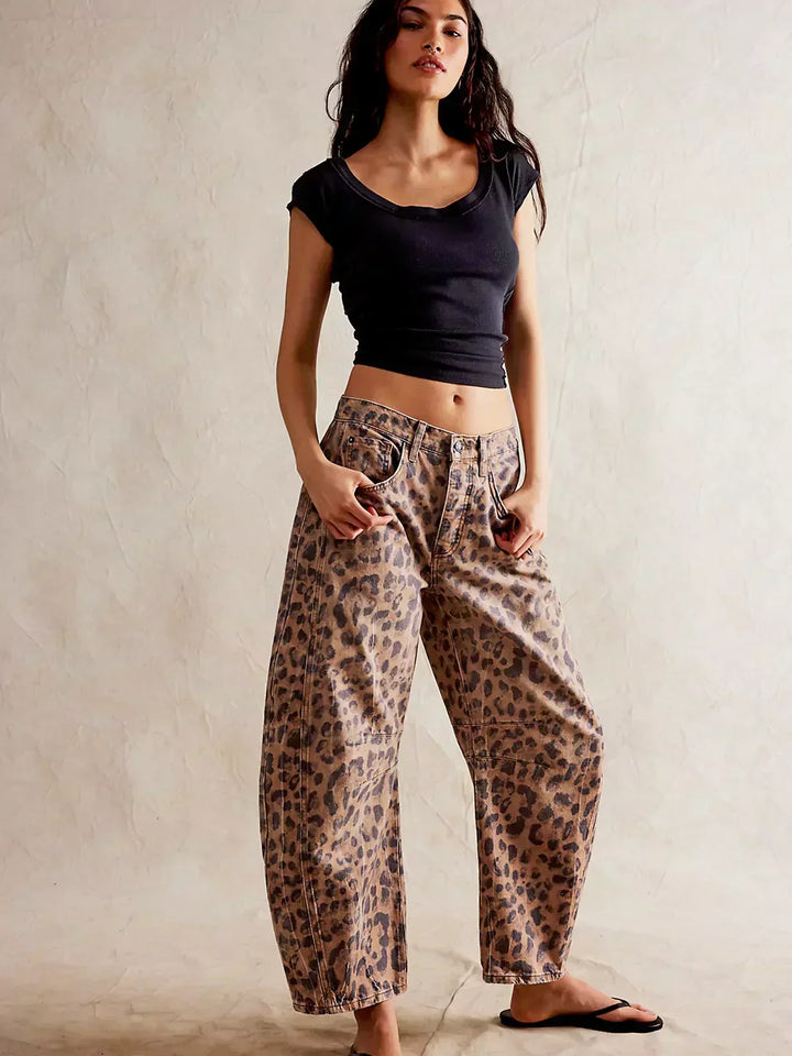 Edith | Leopard Print Wide-Leg Pants for Women | Bold Casual
