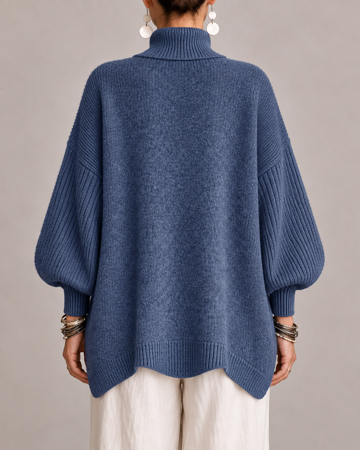 Lucienne | Relaxed Draped Turtleneck Sweater.