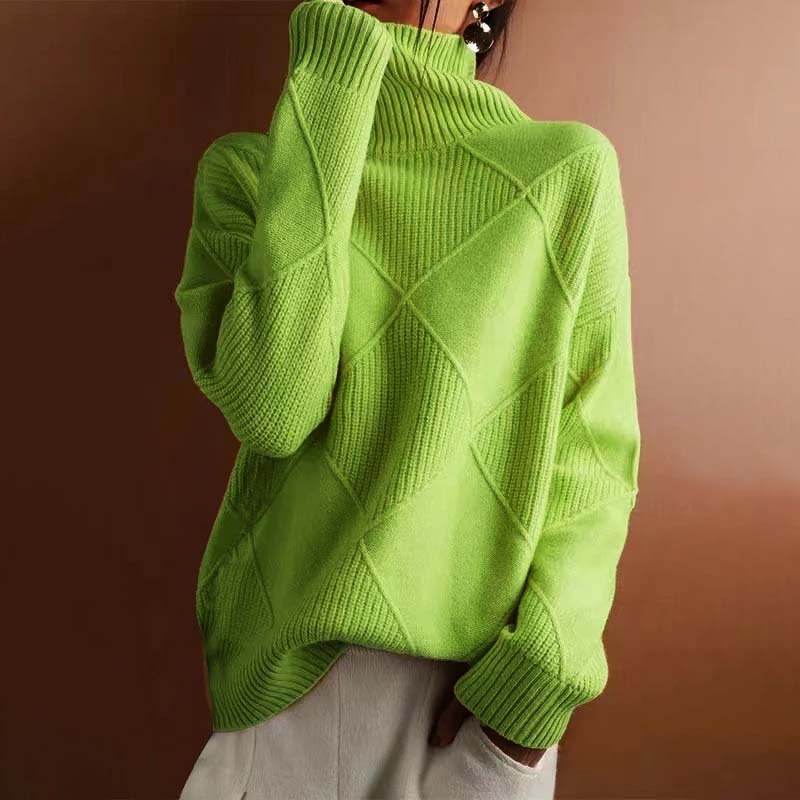 Kylie | Textured Knit Turtleneck Sweater