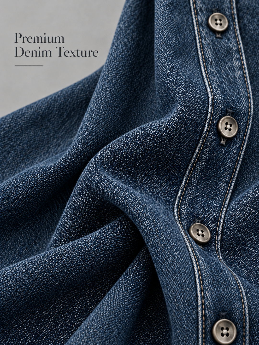 Denim Button Front Maxi Dress