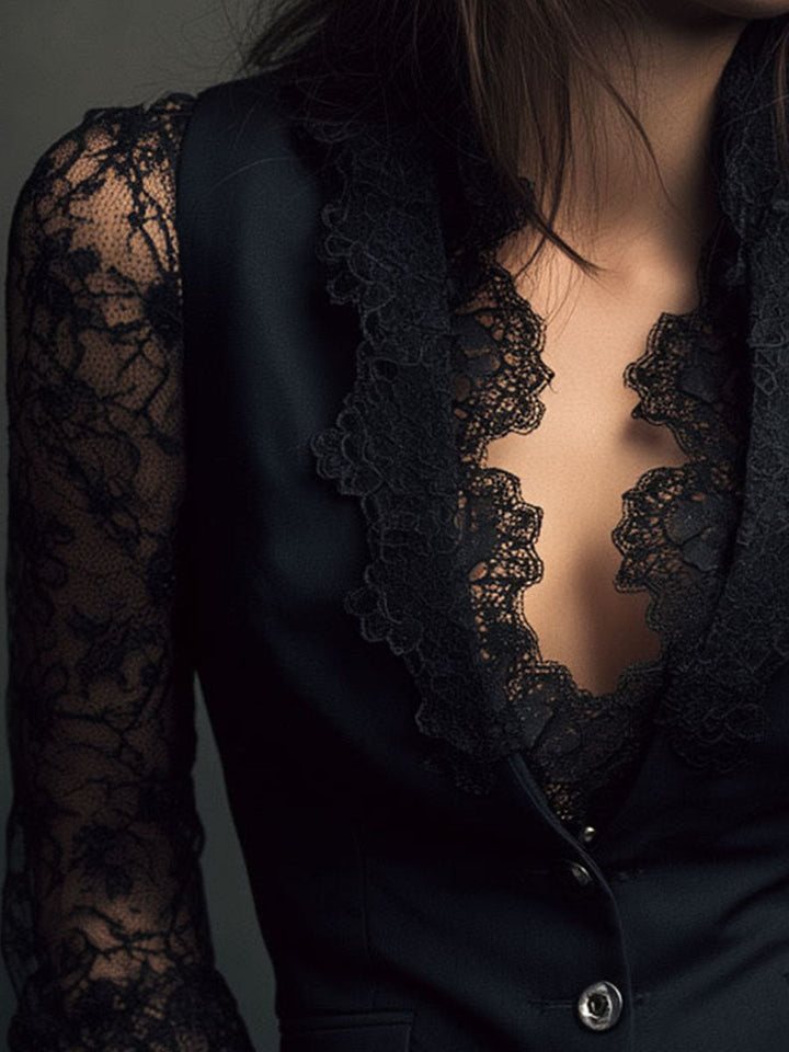 Vittoria | Semi-Sheer Sleeve Blazer