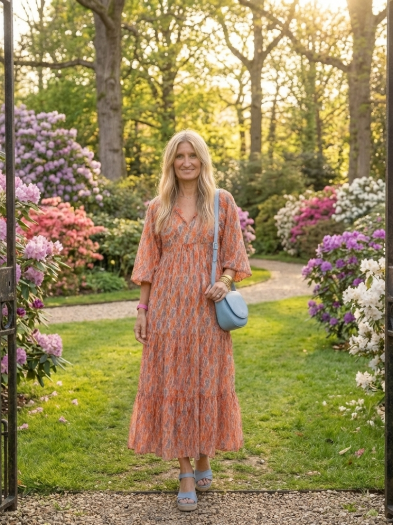 Adeline™ | Midi-jurk met geometrische print