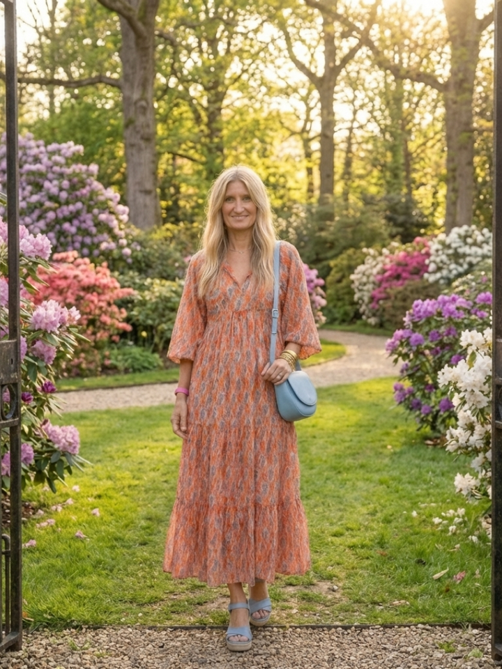 Adeline™ | Midi-jurk met geometrische print
