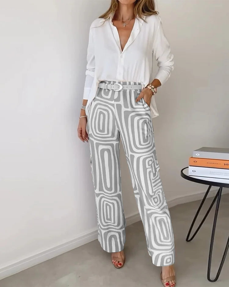 Liora | Printed Wide-Leg Two-Piece Summer Set for Women