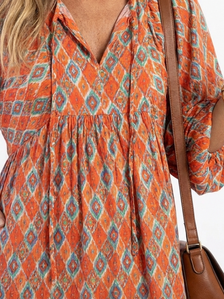 Adeline™ | Midi-jurk met geometrische print