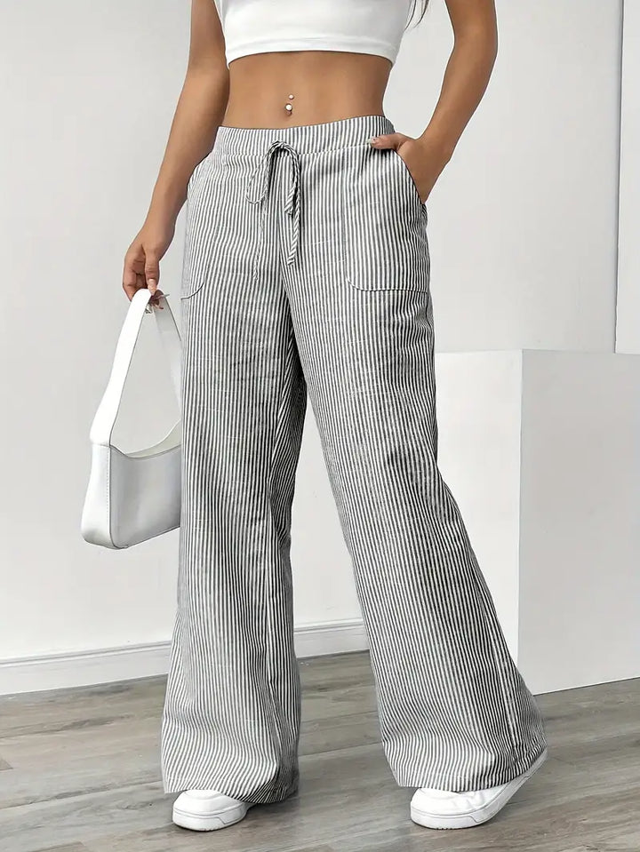 Karina | Striped Wide-Leg Pants for Women | Smart Casual