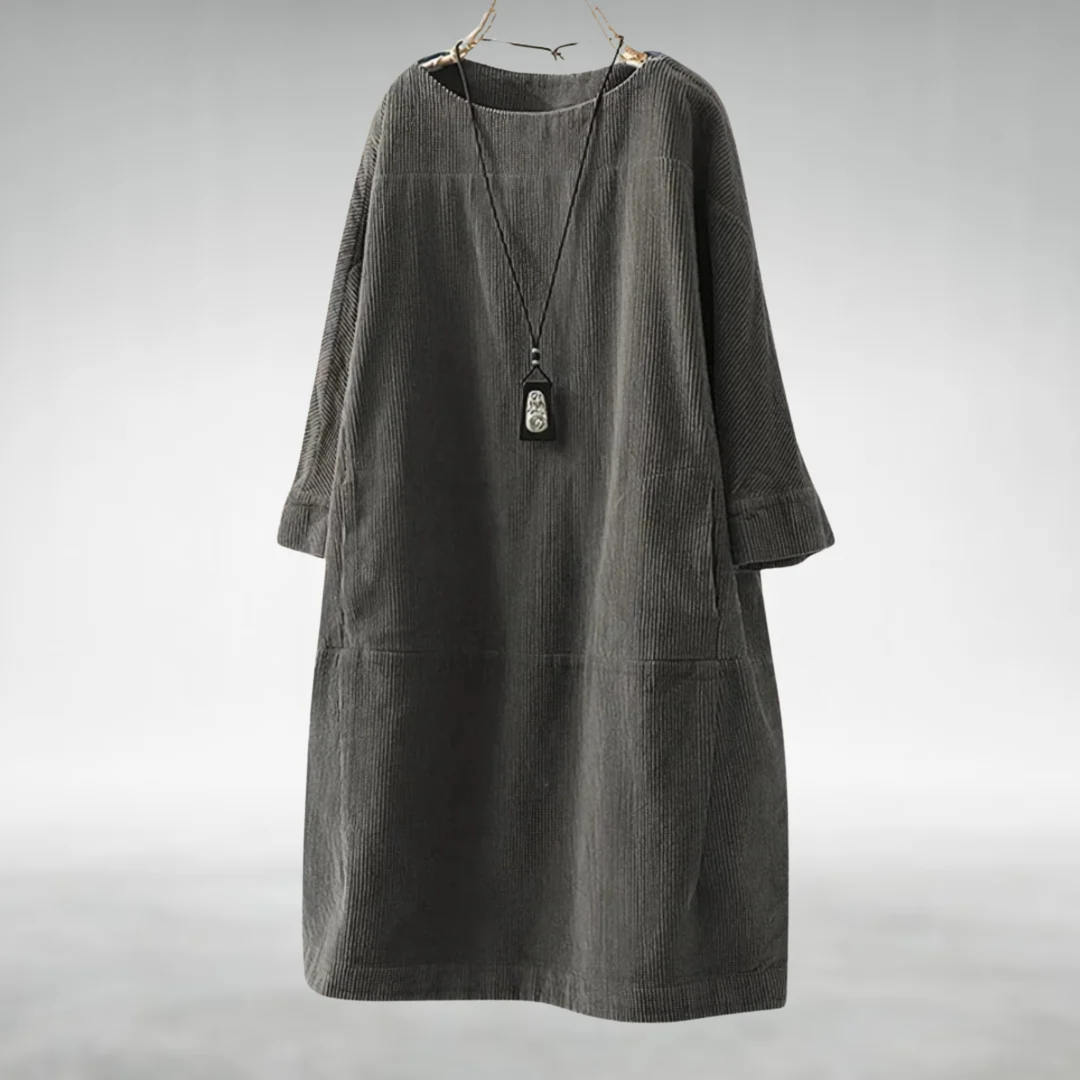 Amy™ | Relaxed Corduroy Midi Dress