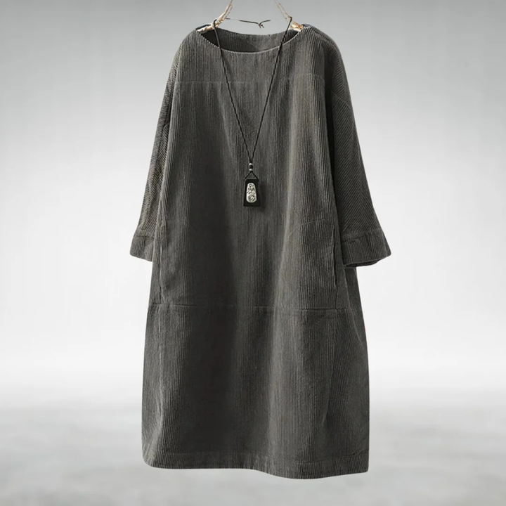 Amy™ | Relaxed Corduroy Midi Dress