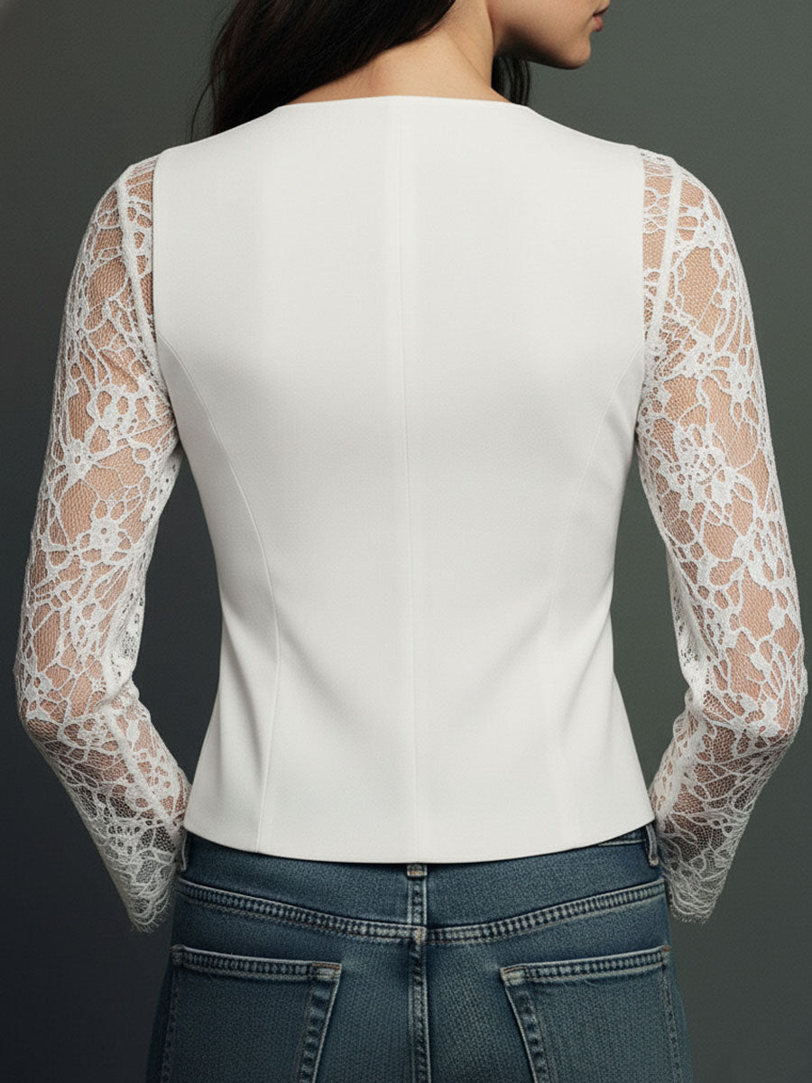 Vittoria | Semi-Sheer Sleeve Blazer