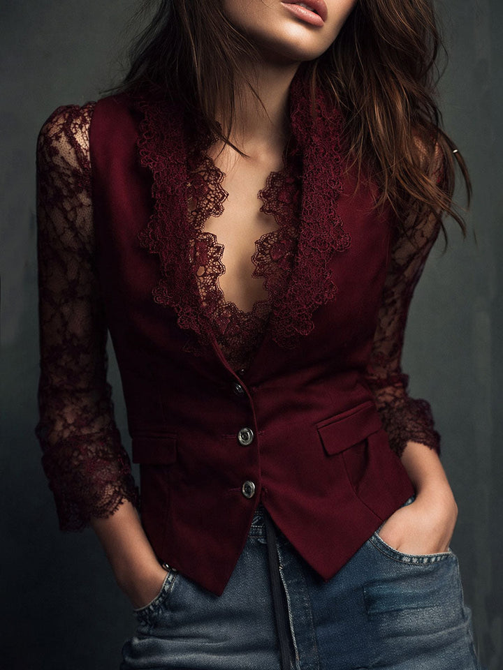 Vittoria | Semi-Sheer Sleeve Blazer