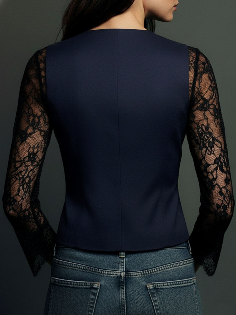Vittoria | Semi-Sheer Sleeve Blazer