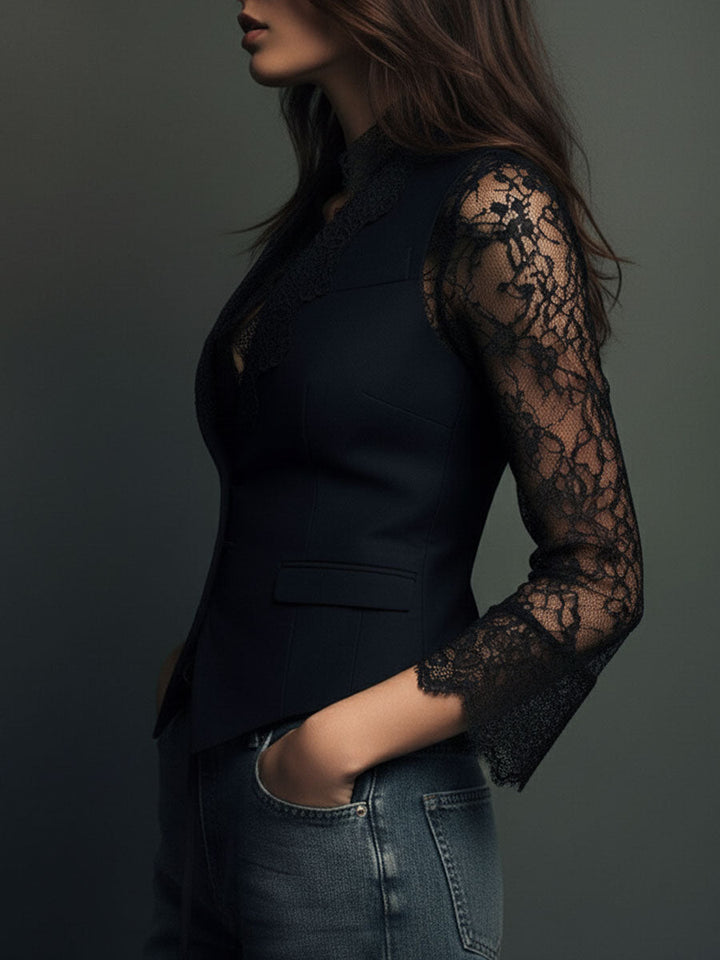 Vittoria | Semi-Sheer Sleeve Blazer