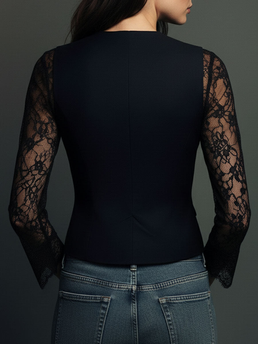 Vittoria | Semi-Sheer Sleeve Blazer