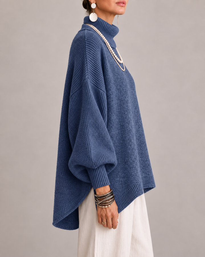 Lucienne | Relaxed Draped Turtleneck Sweater.