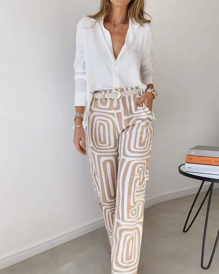 Liora | Printed Wide-Leg Two-Piece Summer Set for Women