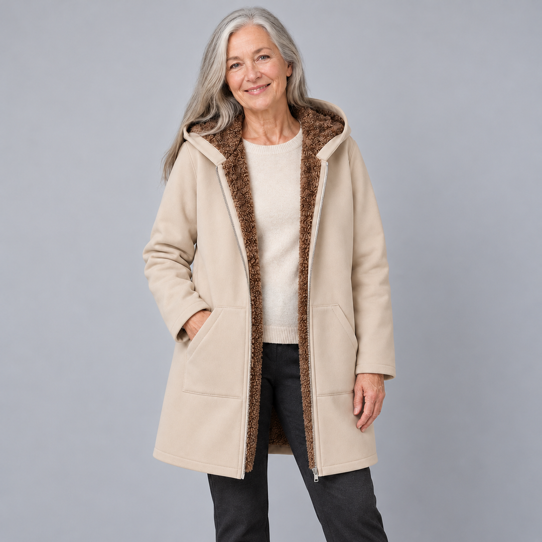 Evelyn™ | Cozy Lined Hooded Coat