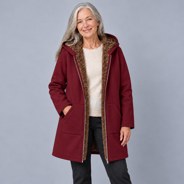 Evelyn™ | Cozy Lined Hooded Coat