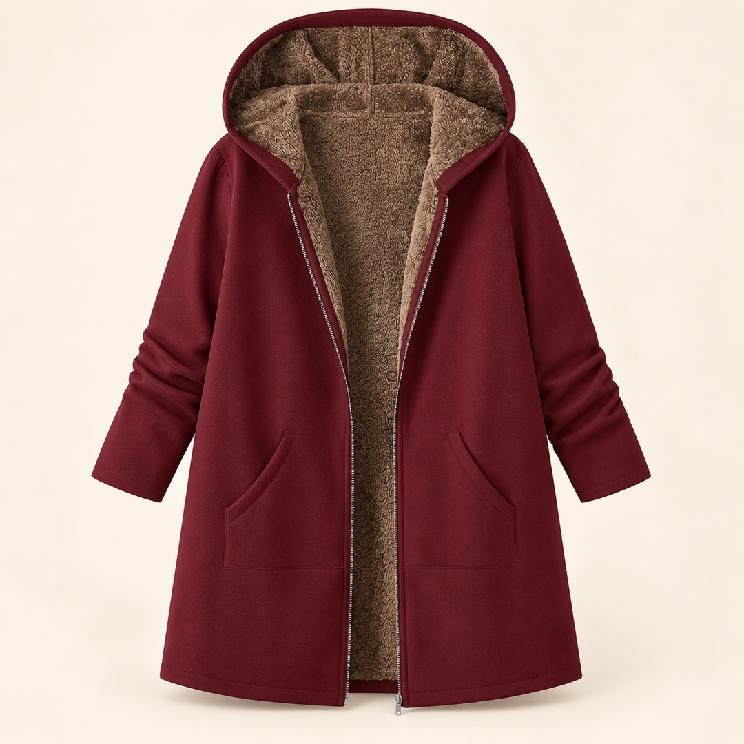 Evelyn™ | Cozy Lined Hooded Coat