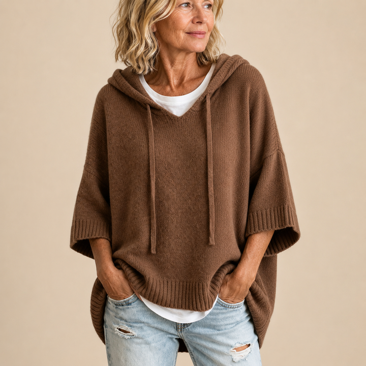Marissa | Hooded Knit Poncho