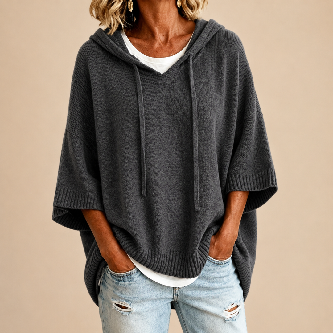 Marissa | Hooded Knit Poncho