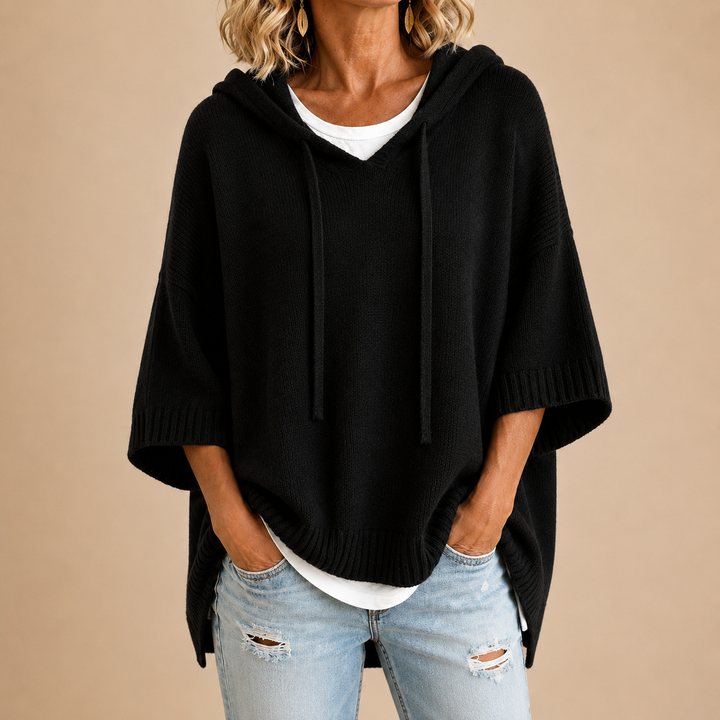 Marissa | Hooded Knit Poncho
