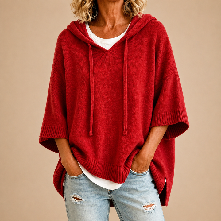 Marissa | Hooded Knit Poncho