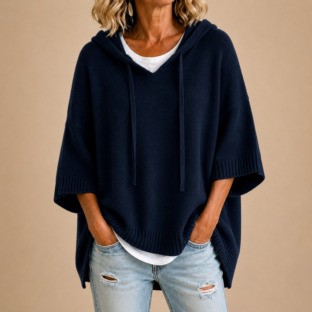 Marissa | Hooded Knit Poncho