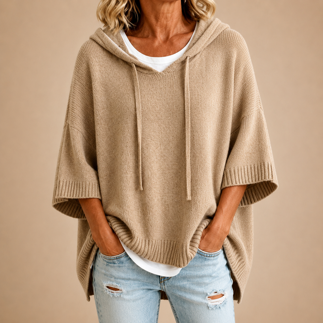 Marissa | Hooded Knit Poncho