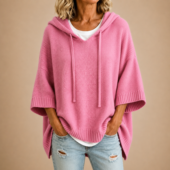 Marissa | Hooded Knit Poncho