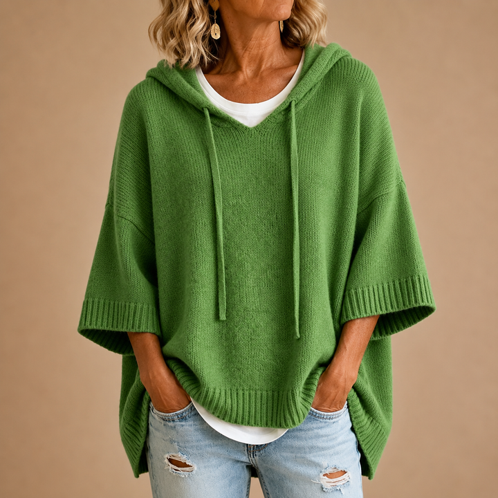 Marissa | Hooded Knit Poncho