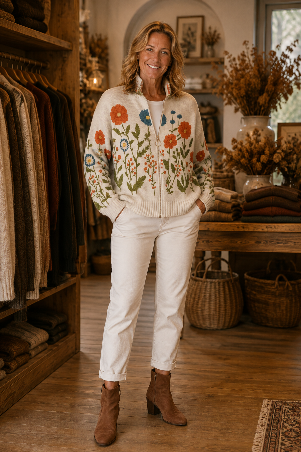 Wrenna™ | Wildflower Meadow Zip Cardigan