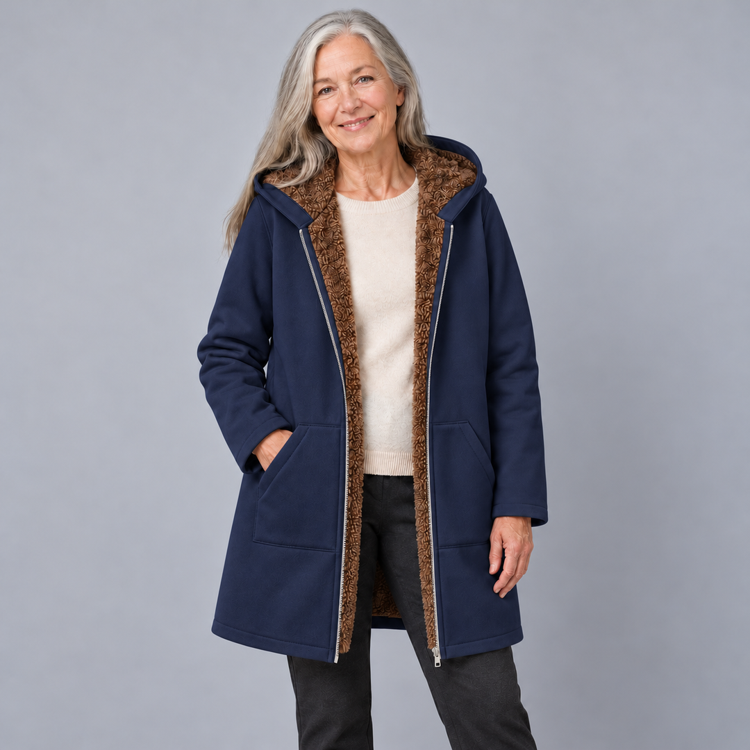 Evelyn™ | Cozy Lined Hooded Coat
