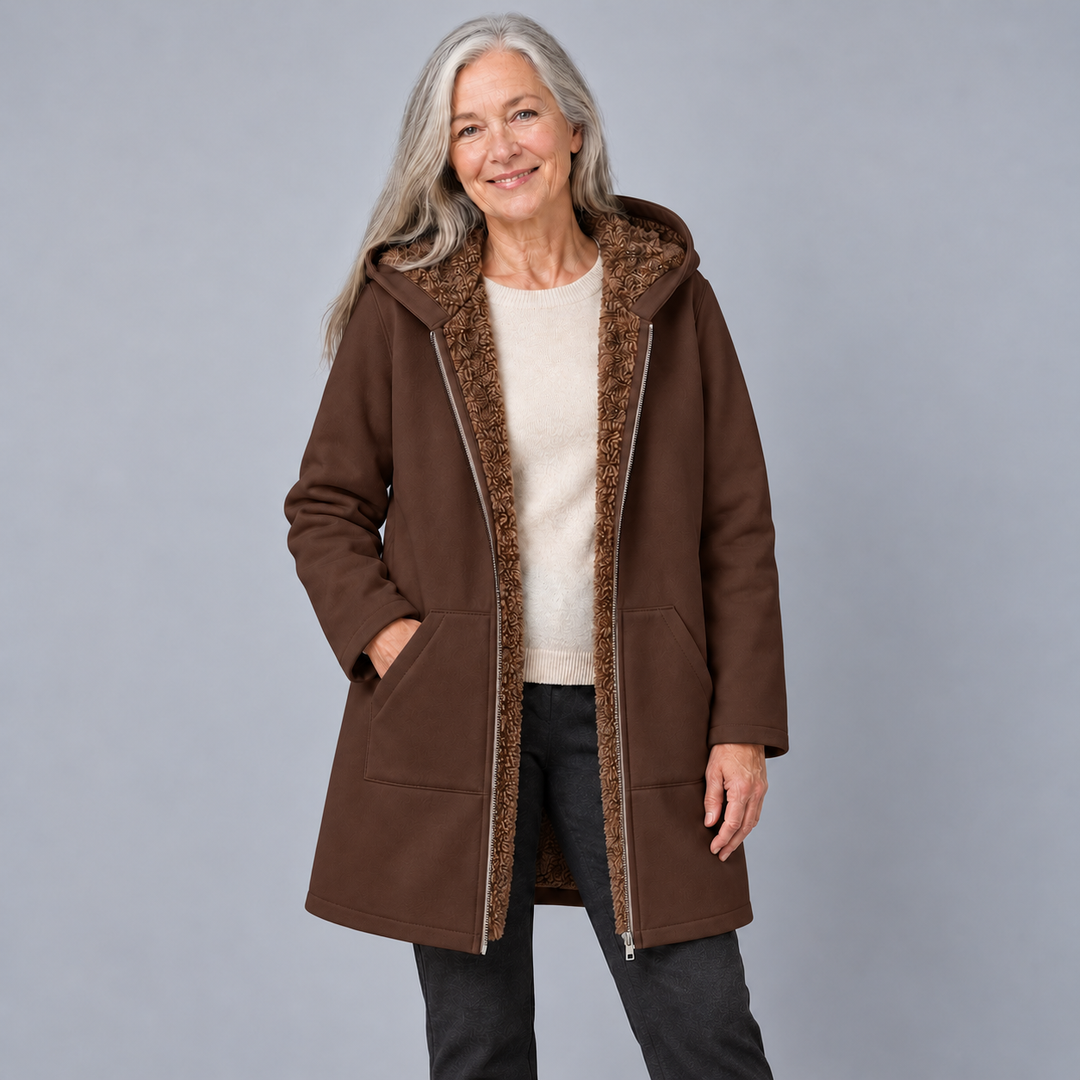 Evelyn™ | Cozy Lined Hooded Coat