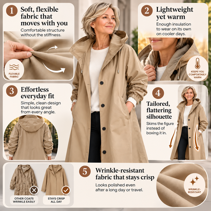 Kathryn | Hooded Longline Trench Coat