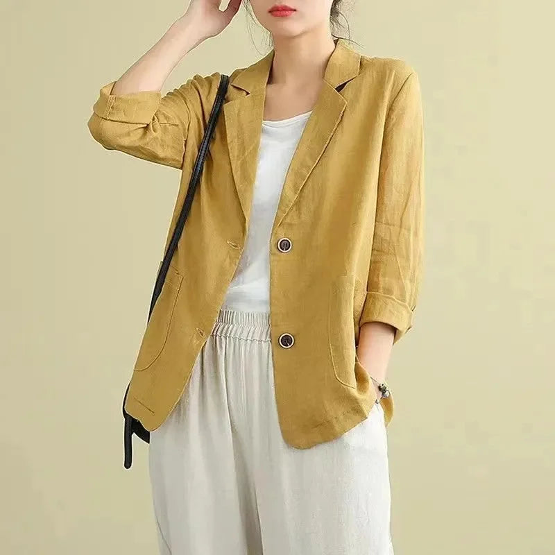 Korean Style Blazer Jacket – Lightweight Loose Fit for Spring &amp; Autumn