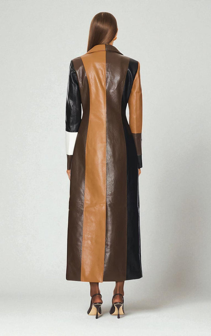 Mosaic Leather Coat