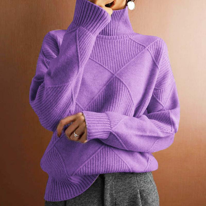 Kylie | Textured Knit Turtleneck Sweater