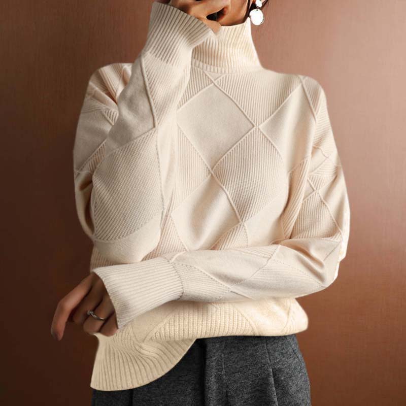 Kylie | Textured Knit Turtleneck Sweater