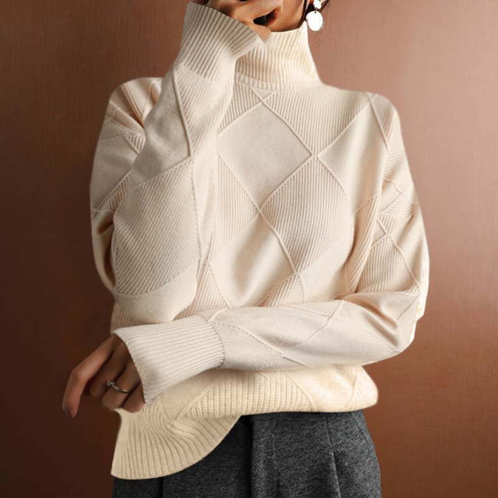 Kylie | Textured Knit Turtleneck Sweater