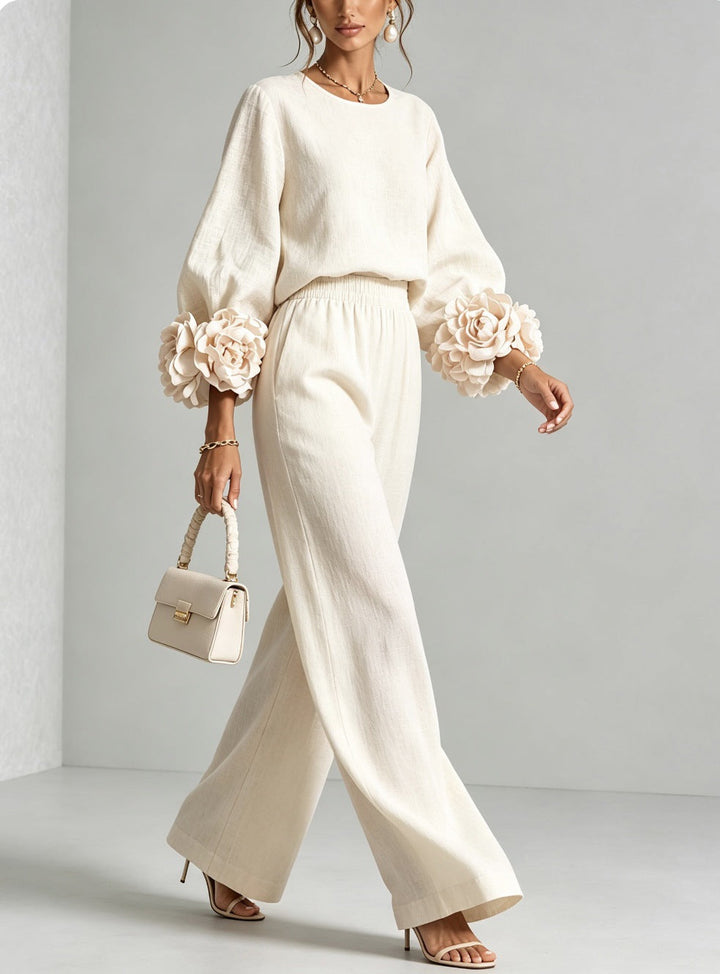 Marlies | Elegant Floral Cuff Two-Piece Set